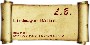 Lindmayer Bálint névjegykártya